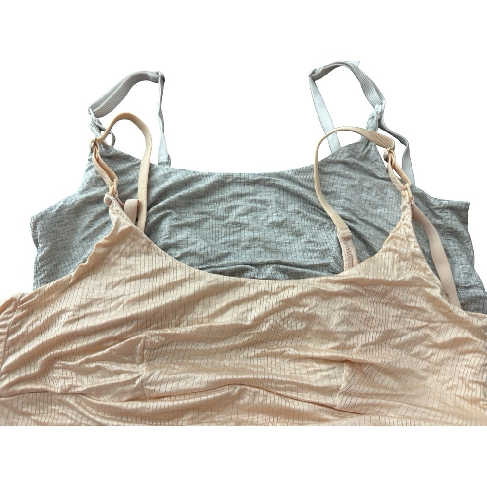 Bodily Wear The Everything Bra Clay Ribbed Nursing Breastfeeding M lot of 2